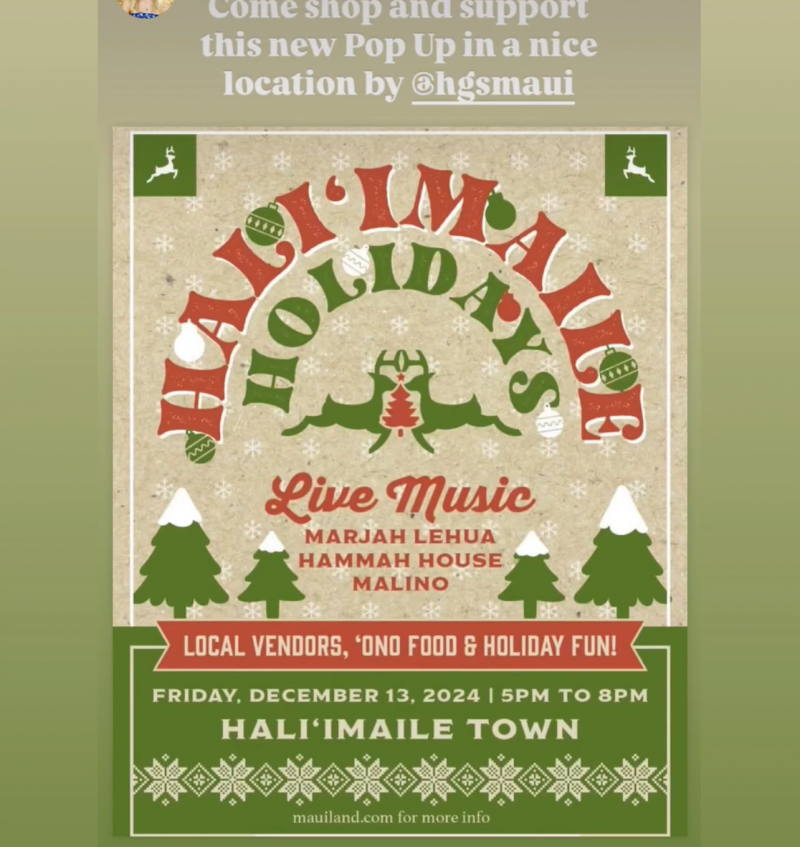 holiday pop up on maui